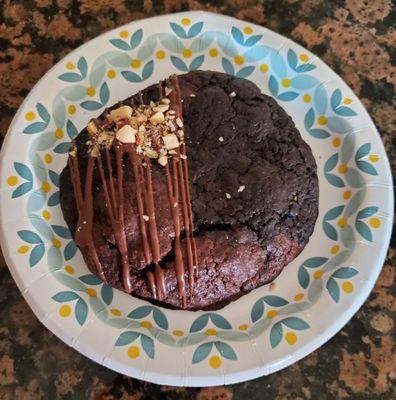 Double chocolate nutella filled cookie