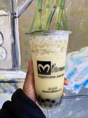 Pineapple  sugarcane with boba M-09 so refreshing and delicious ...