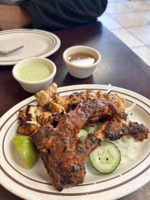 Chicken tikka leg and chicken malai kebab