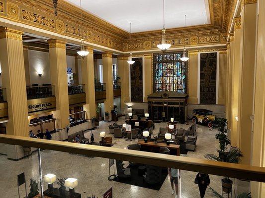 View of the lobby from the second floor