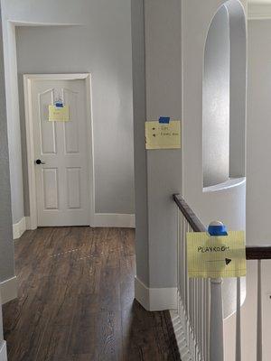 We suggest our clients add labels to their new rooms so we can be more efficient.