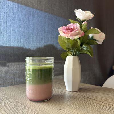 Raspberry Matcha Latte