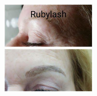 Cosmetic tatoo eyebrows (microblading )
She's very light eyebrows