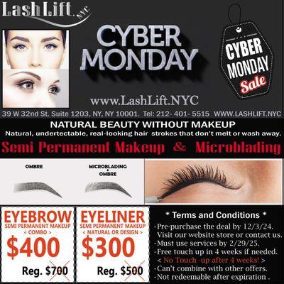 Cyber Monday Event by Lash Lift NYC