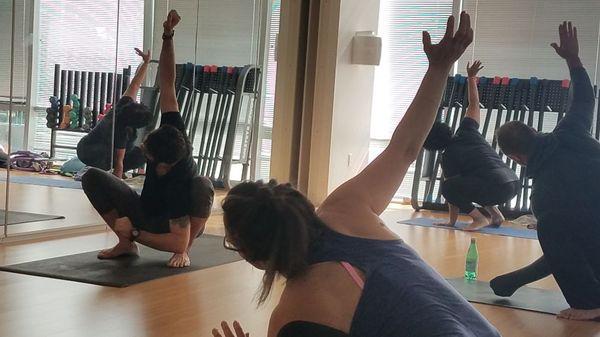 Corporate wellness. Lunch yoga at Energy Corridor