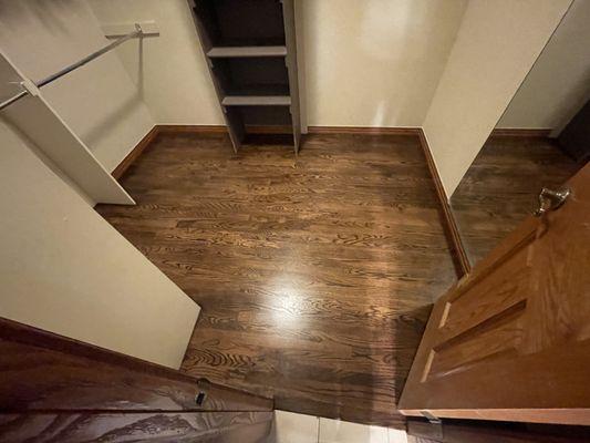 Two New Red Oak Hardwood Bedrooms with Pallmann Gloss, added to existing Flooring