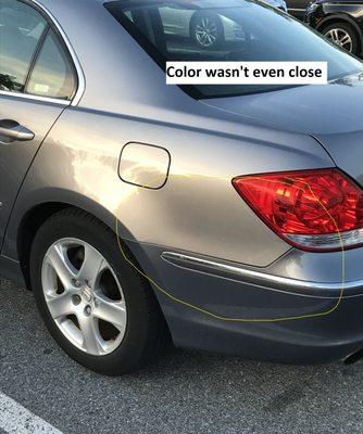 Bumper color is wrong.