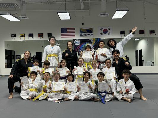 All the kids that tested for their next belt