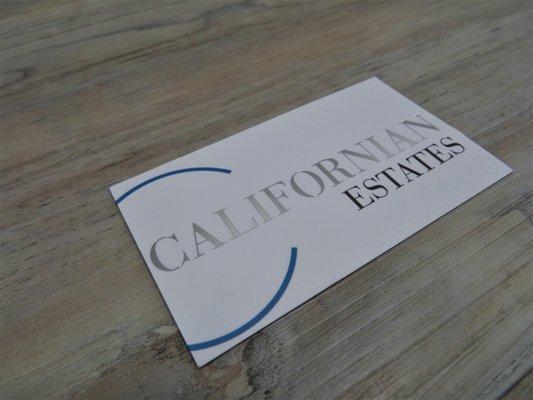 We redesigned Californian Estates business card with silver foil.