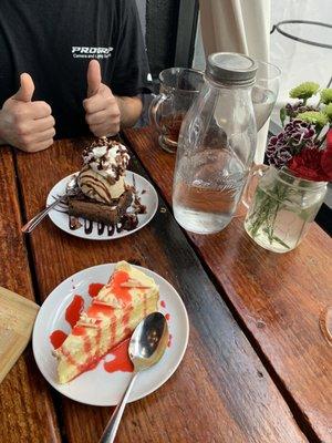 Lemon Mascarpone Cake, Brownie Sundae with Espresso Gelato