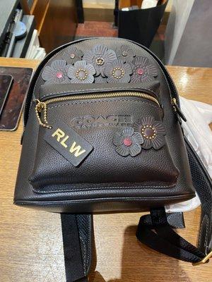 Customized Coach backpack purse