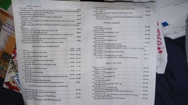 Take out menu pages two and three, December 2022