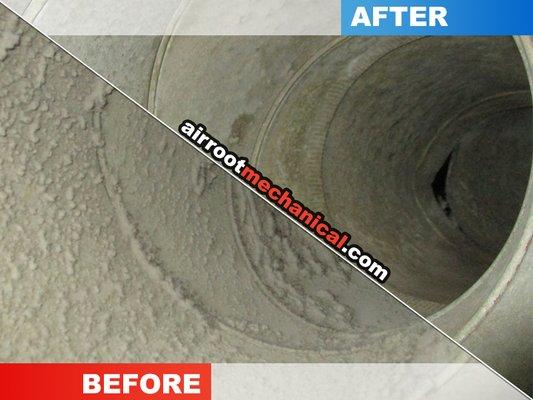 Before and After Photos of Air Duct Cleaning by AIRROOT MECHANICAL