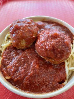 Spaghetti and meatballs.