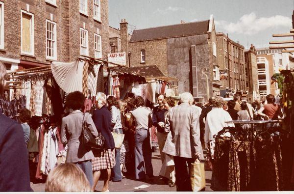 The wonderful open flea market, where I bought my t-shirt, on a sunny London day! NYC.