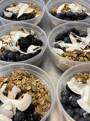 Chia Pudding - Topped with our Housemade Gluten Free Granola , Fresh Fruit and Coconut Chips