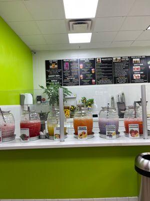 Fresh natural juice and menu