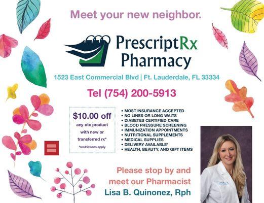 Come visit our new pharmacy. Looking forward to meeting you!