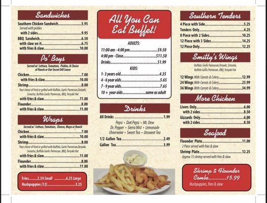 Our updated menu!