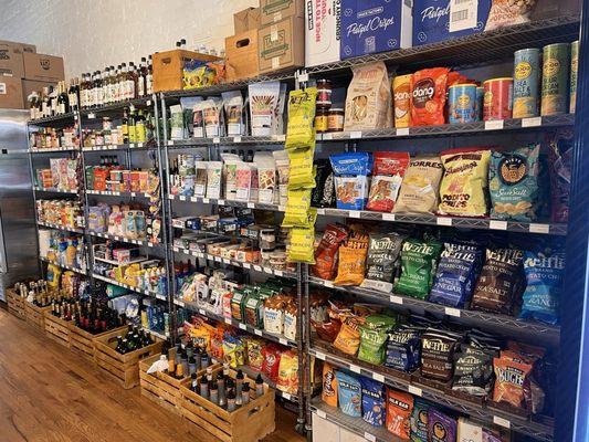 coffee beans, snacks and convenience items