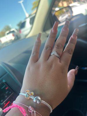 Pandora princess ring & Pandora bracelet with my first charm:  Pumpkin Mickey