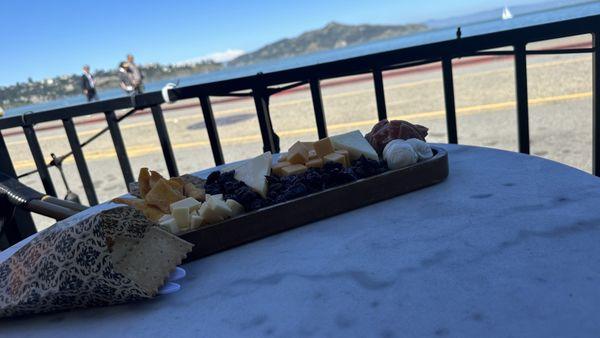 Cheese platter and crackers