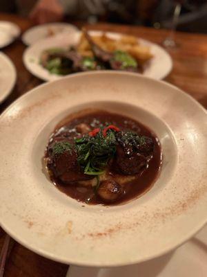 Bistro Coq au Vin in a Red Wine Sauce With Mashed Potatoes, Bacon, Pearl Onions