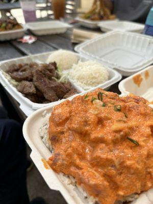 Spicy Tuna Bowl and Steak Plate