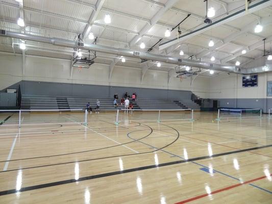 Here's a snapshot of the gym in the morning...before the start of the "Sweetheart" Pickleball Tournament on 2/14/2014.