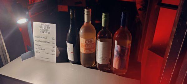 Natural wines for sale.