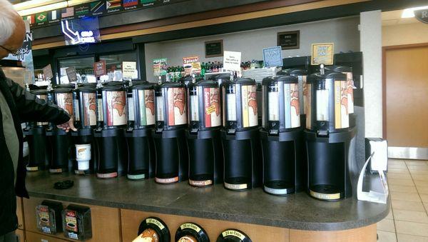 My gas station is nothing like a PDQ, mega coffee station.