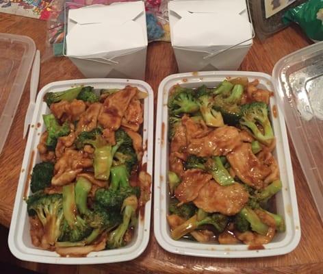 Chicken and Broccoli with sides of white or brown rice