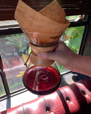 Chemex, with paper filter, you obtain an exquisite and delicate flavor.