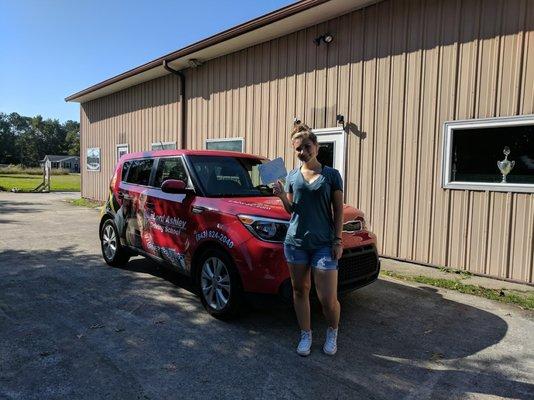 Alyssa from Goose Creek passed her test!