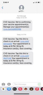 Text messages from CVS