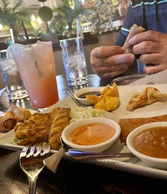 Thai platter and Bangkok sunrise