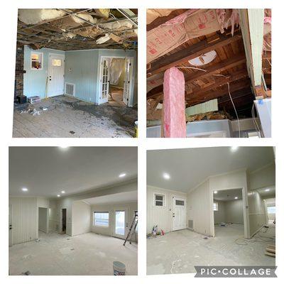 Lake house renovation in progress