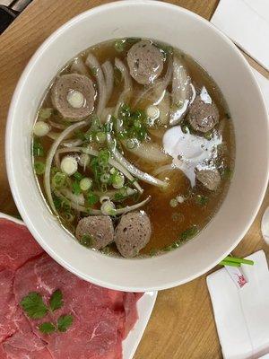 I got simple pho and asked for no cilantro . Enjoyed the broth and meat instead