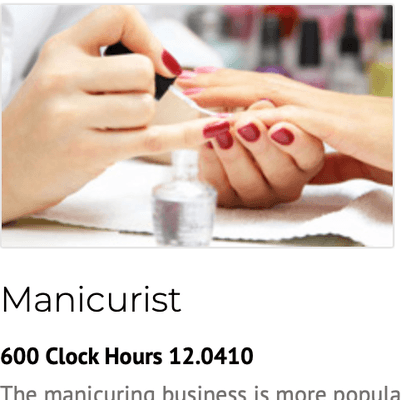 Manicurist at UCAS University of Cosmetology Arts & Sciences