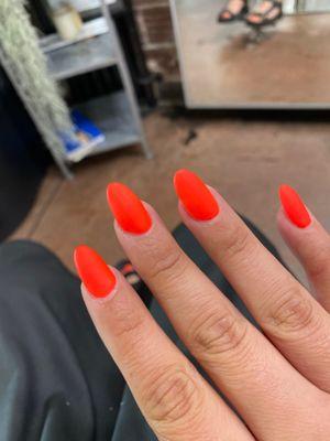 Matte orange nails