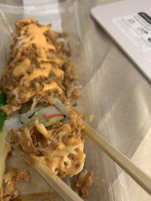 Crunchy imitation crab roll. This is my new favorite