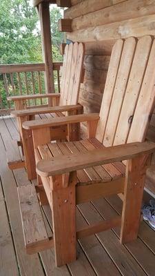 Great chairs on balcony of Trout  House