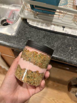 Vegan birthday cake jar