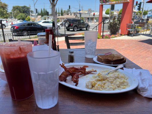 grits, eggs, bacon, and vampire juice