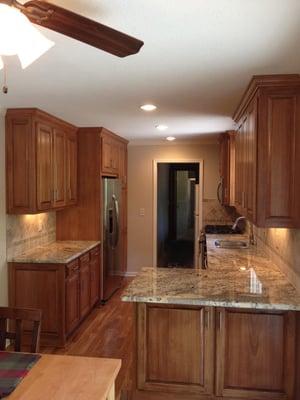 RED GRANDIS CABINETS STAINED