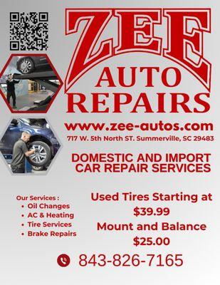 come ZEE us at ZEE Auto Repairs.