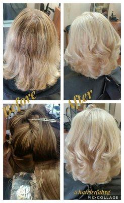 Gorgeous hair transformation! From level 6-7 redish with hl to a beautiful Blonde Pearl-fection. By Fabiola