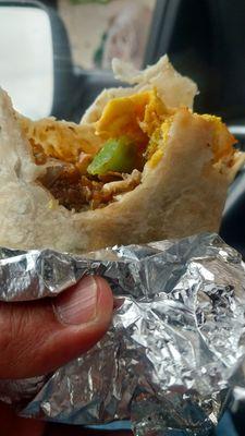 Carne asada breakfast burrito