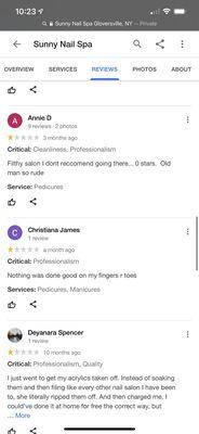 Even more reviews from google