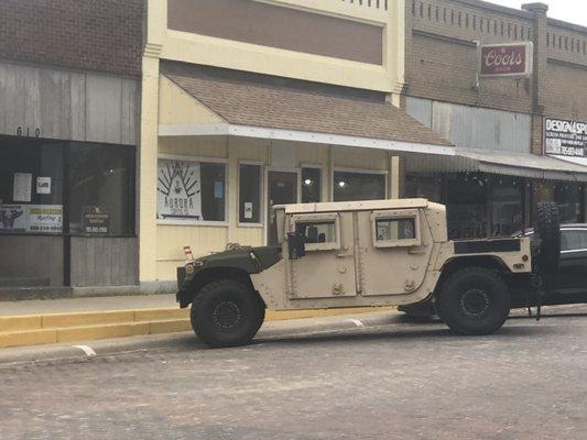 Aurora Coffee Shop is a local hangout for servicemen.